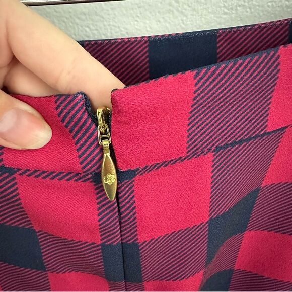 Draper James Buffalo Checkered Collection Pleated Midi Skirt NWT Size 6 Red - Picture 13 of 15